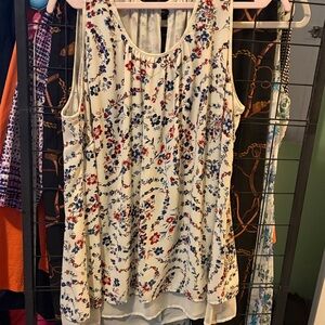Daniel Rainn Floral Tank Top - Cream and Red